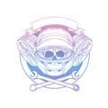 Hand drawn sketch racer skull Royalty Free Stock Photo