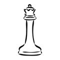 Hand-drawn sketch set of Chess pieces on a white background. Chess. Check mate. King, Queen, Bishop, Knight, Rook, Pawn Royalty Free Stock Photo