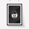 Hand drawn sketch skull with cooks hat Royalty Free Stock Photo