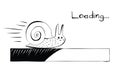 Hand Drawn Snail or Slug with Loading Bar Isolated Royalty Free Stock Photo