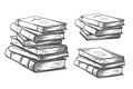 Hand drawn sketch stack books isolated on white background vector Royalty Free Stock Photo