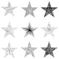 Hand-drawn sketch stars design. Vector illustration