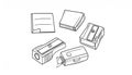 Hand-drawn sketch of stationery items including two pencil sharp Royalty Free Stock Photo
