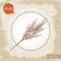 Hand drawn sketch style illustration of wheat sheaf.