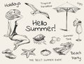 Hand Drawn Sketch Summer Set