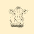 Hand drawn sketch vector illustration of a cow Royalty Free Stock Photo