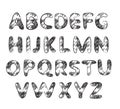 Hand drawn and sketched classic font