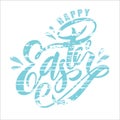 Hand drawn sketched Happy Easter calligraphy lettering text as Pascha logotype inscription. Resurrection Sunday postcard