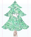 Hand-Drawn Sketchy Doodle Christmas Tree