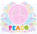 Hand-Drawn Sketchy Peace Sign Lettering Doodles Royalty Free Stock Photo