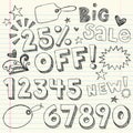 Hand-Drawn Sketchy Sale Coupon Doodles