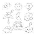 Hand drawn sketchy weather doodle vector illustration