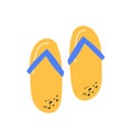 Hand drawn slippers. Vector illustration flip-flops for summer, beach, vacation