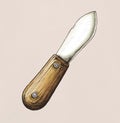 Hand drawn small butter knife