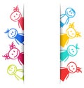 Hand-drawn Smiling Colorful Girls and Boys Royalty Free Stock Photo