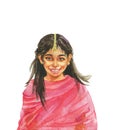 Watercolor realistic child portrait