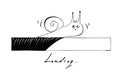 Hand Drawn Snail or Slug with Loading Bar Isolated Royalty Free Stock Photo