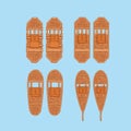 hand drawn snowshoes vector illustration