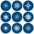 Hand drawn snowflake vector icon set collection Royalty Free Stock Photo