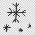 Hand drawn snowflake vector icon. Snow flake sketch doodle illus Royalty Free Stock Photo