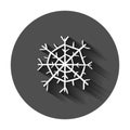 Hand drawn snowflake vector icon. Snow flake sketch doodle illus Royalty Free Stock Photo