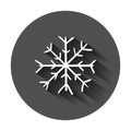 Hand drawn snowflake vector icon. Snow flake sketch doodle illus Royalty Free Stock Photo