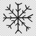 Hand drawn snowflake vector icon. Snow flake sketch doodle illus Royalty Free Stock Photo