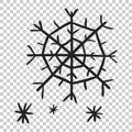 Hand drawn snowflake vector icon. Snow flake sketch doodle illus Royalty Free Stock Photo