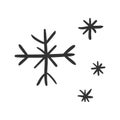 Hand drawn snowflake vector icon. Snow flake sketch doodle illus Royalty Free Stock Photo