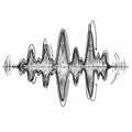 Hand-Drawn Sound Wave Pattern With Jagged Peaks And Valleys On White Background, Design Element. Royalty Free Stock Photo