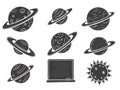 Hand Drawn Space and Education Doodle Set Royalty Free Stock Photo
