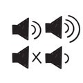 hand drawn speaker icon symbol for increases and reduces the sound doodle style