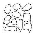 Hand drawn speech bubble. vector Line doodle balloon element. premium design