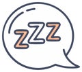 Hand drawn speech bubble with ZZZ lettering. Concept of rest, sleep, and dreaming Royalty Free Stock Photo