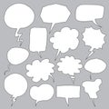 Hand Drawn Speech Bubbles in outline style. Vector Illustration Royalty Free Stock Photo