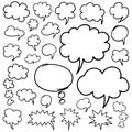 Hand Drawn Speech Bubbles and Thought Clouds Design Elements Royalty Free Stock Photo