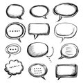 Hand-drawn speech bubbles in various shapes and sizes Royalty Free Stock Photo
