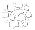 Hand drawn speech bubbles. vector illustration Royalty Free Stock Photo