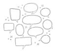Hand drawn speech bubbles. vector illustration Royalty Free Stock Photo