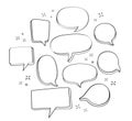 Hand drawn speech bubbles. vector illustration Royalty Free Stock Photo
