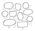 Hand drawn speech bubbles. vector illustration Royalty Free Stock Photo