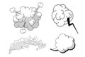 Hand drawn speech explosion bubbles on white background. Illustration design