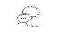 Hand drawn speech and thought bubbles representing communication and discussion Royalty Free Stock Photo