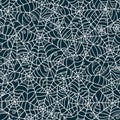 Hand drawn spider web seamless pattern, creepy Halloween background, great for banners, wallpapers, wrapping - vector design Royalty Free Stock Photo