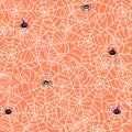 Hand drawn spider web seamless pattern, creepy Halloween background, great for banners, wallpapers, wrapping - vector design Royalty Free Stock Photo