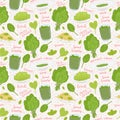 Hand drawn spinach seamless pattern Royalty Free Stock Photo