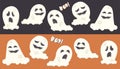 Hand drawn spooky ghosts isolated. Royalty Free Stock Photo