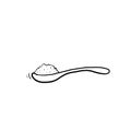 Hand drawn Spoon with sugar salt icon. Teaspoon side view powder for tea or coffee.doodle style Royalty Free Stock Photo