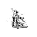 Hand drawn sports shoe vector illlustration. Royalty Free Stock Photo