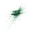 Hand drawn spray stains watercolor background. Abstract green drops, blob